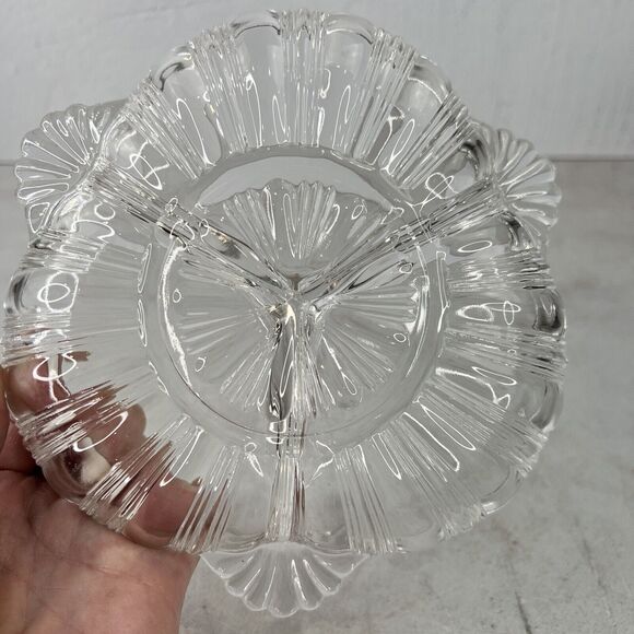 Vintage Hazel Atlas 572 Clear‎ 3-Part Relish Dish 7" - Picture 6 of 7